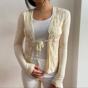 Light Peach Flower Cardigan